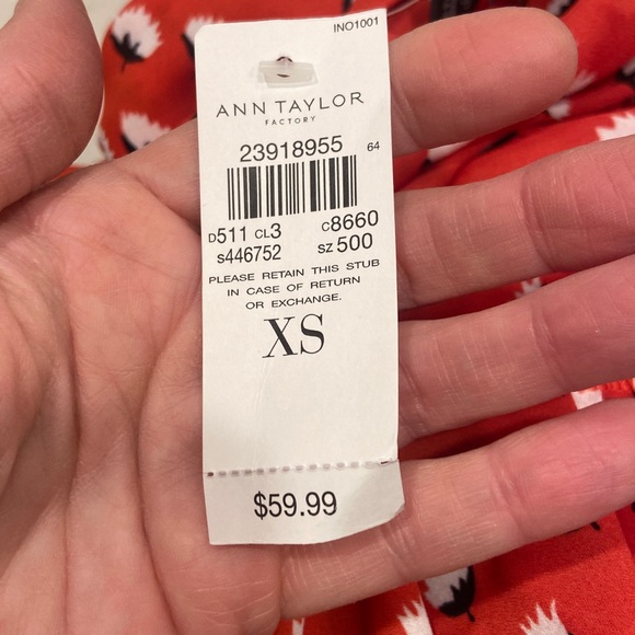 Ann Taylor Factory Red Floral Blouse - Picture 6 of 7